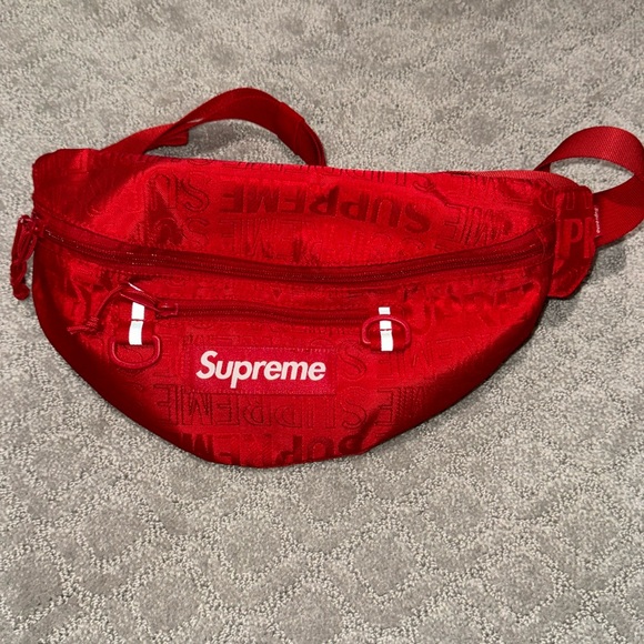 red supreme waist bag